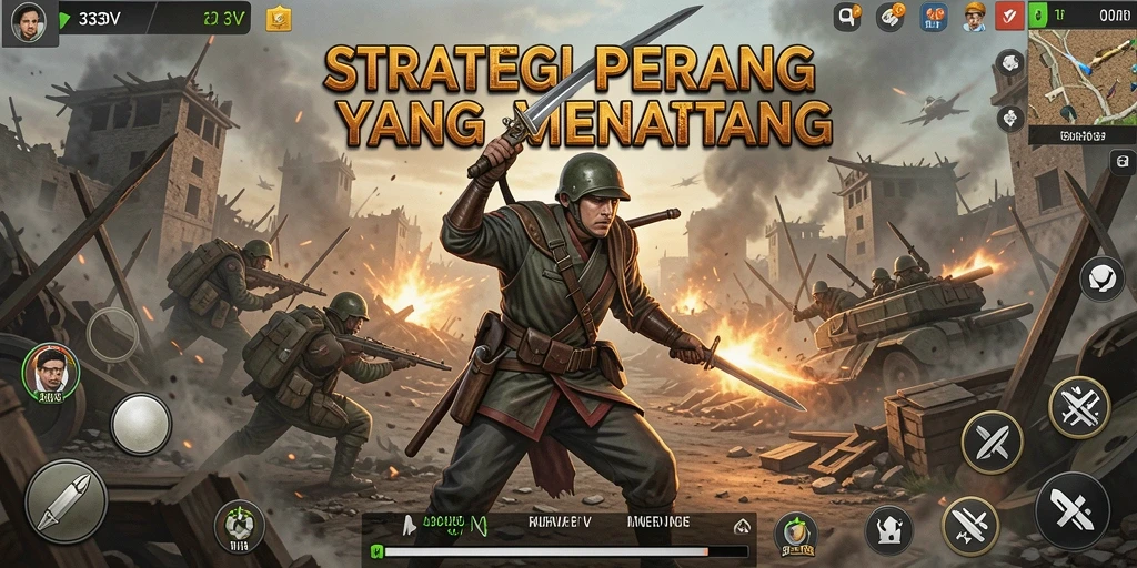 Tangkapan layar dari gameplay 333V yang menampilkan pertempuran epik.