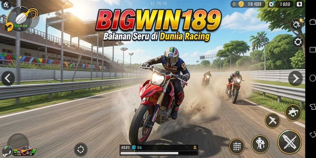 Tampilan dinamis dan menarik dari gameplay Racing BIGWIN189.
