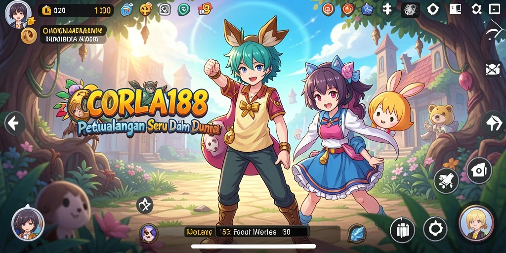Tampilan gameplay menarik dari CORLA188 dengan karakter anime yang menawan.