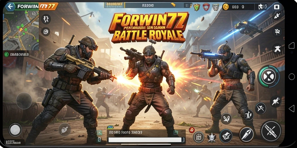 Tampilan gameplay menyenangkan di FORWIN77 dengan pertarungan seru.