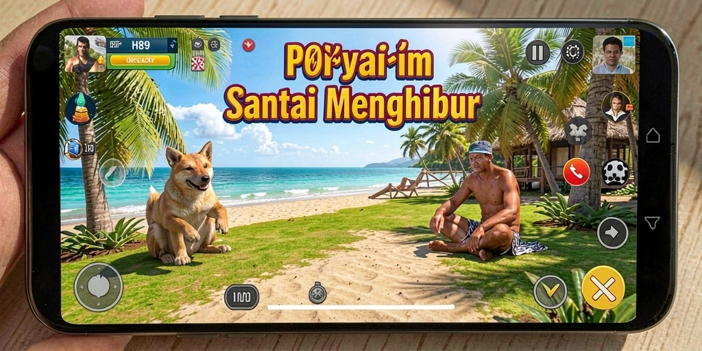 Tangkapan layar H89 menunjukkan momen bermain yang menyenangkan dan santai.