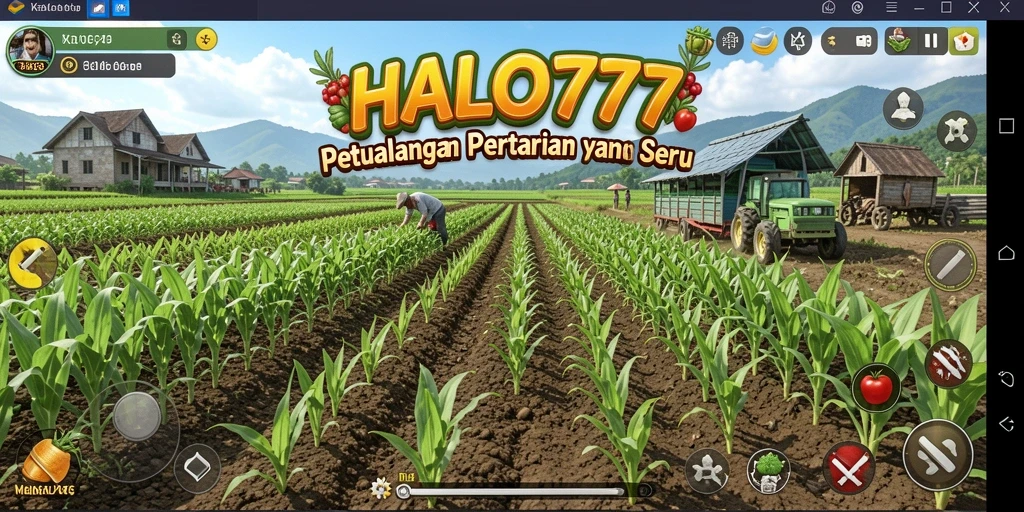 Tampilan gameplay HALO777 yang menampilkan aktivitas pertanian yang menyenangkan.