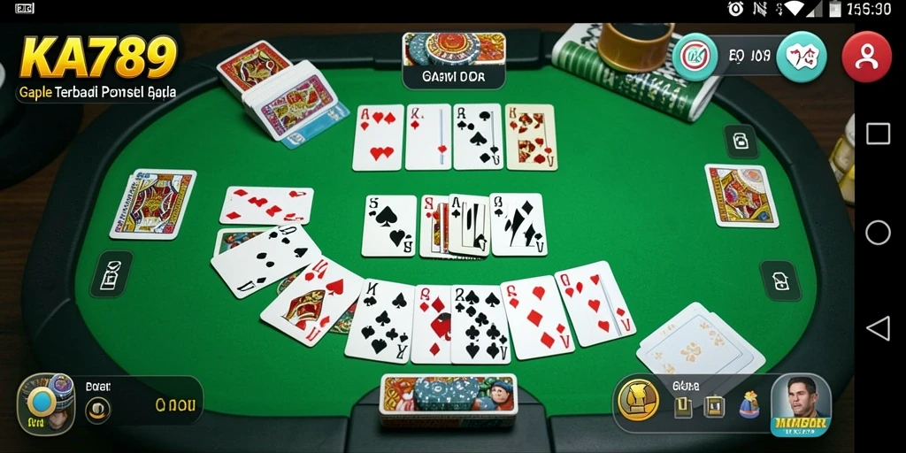 Tangkapan layar KA789 menampilkan gameplay Gaple yang seru dan interaktif.