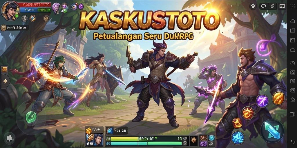 Tangkapan layar menampilkan aksi seru dalam permainan MMORPG KASKUSTOTO.