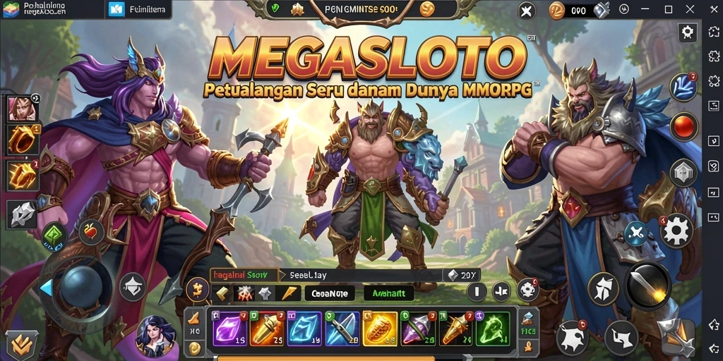 Gameplay seru MEGASLOTO di dunia MMORPG yang memukau.