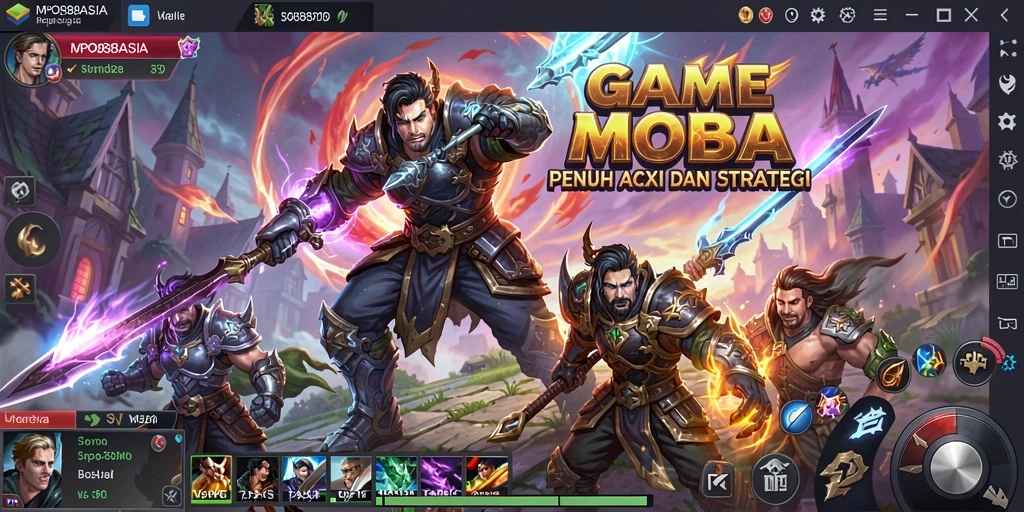 Tampilan gameplay seru dalam pertandingan MOBA MPO88ASIA.