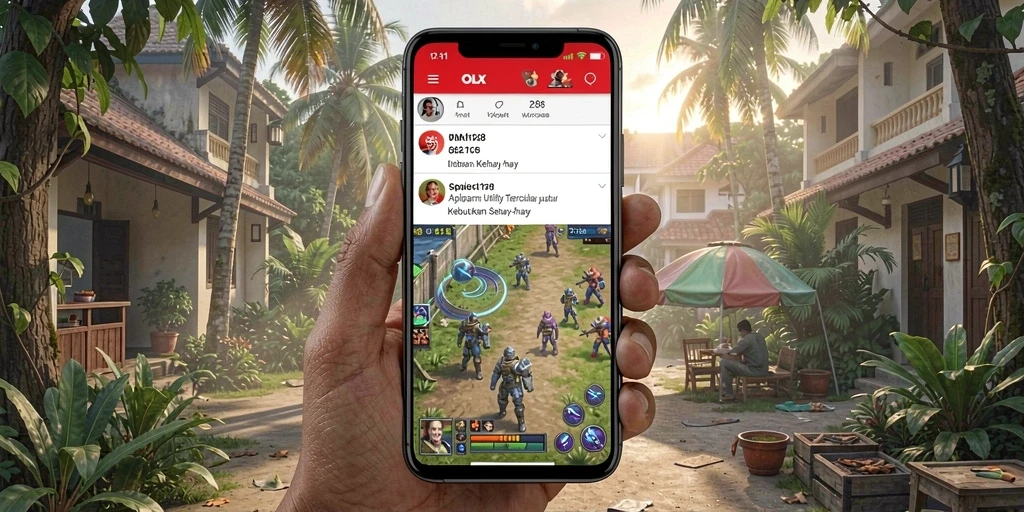 Screenshot aplikasi OLX128 yang menunjukkan fitur-fitur utility.