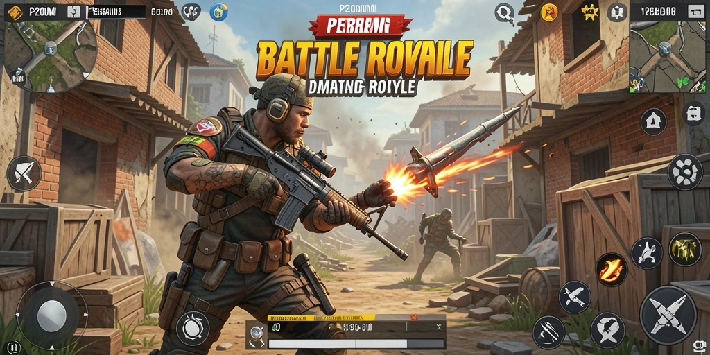 Tampilan layar permainan seru dalam <strong>P200M</strong> saat bertempur di arena.
