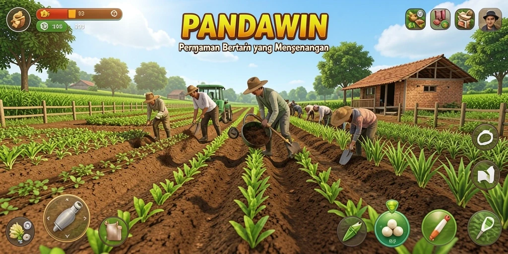 Screenshot gameplay menampilkan aktivitas pertanian yang seru.