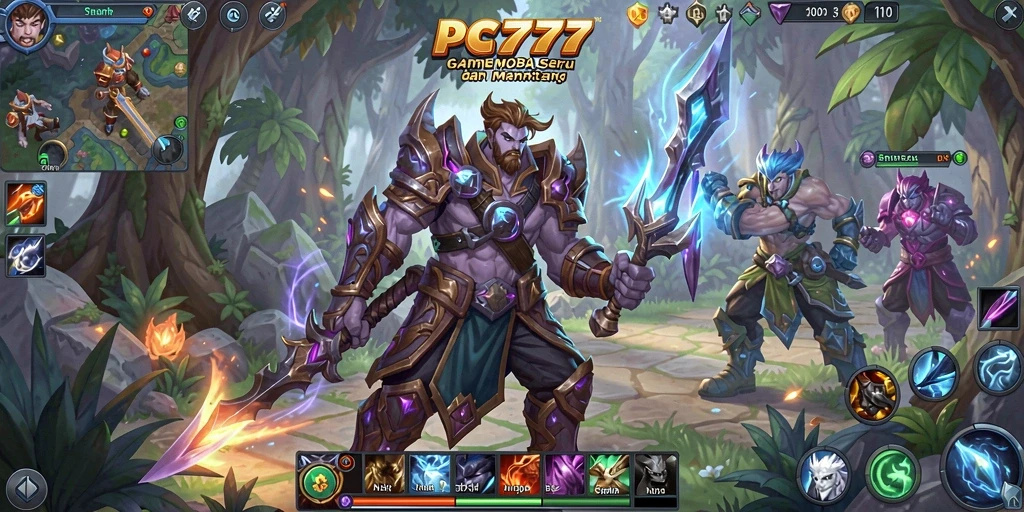 Tangkapan layar menarik menunjukkan aksi seru dalam game MOBA.