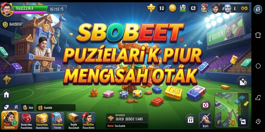 Screenshot utama SBOBET menampilkan gameplay seru dalam menyelesaikan puzzle.