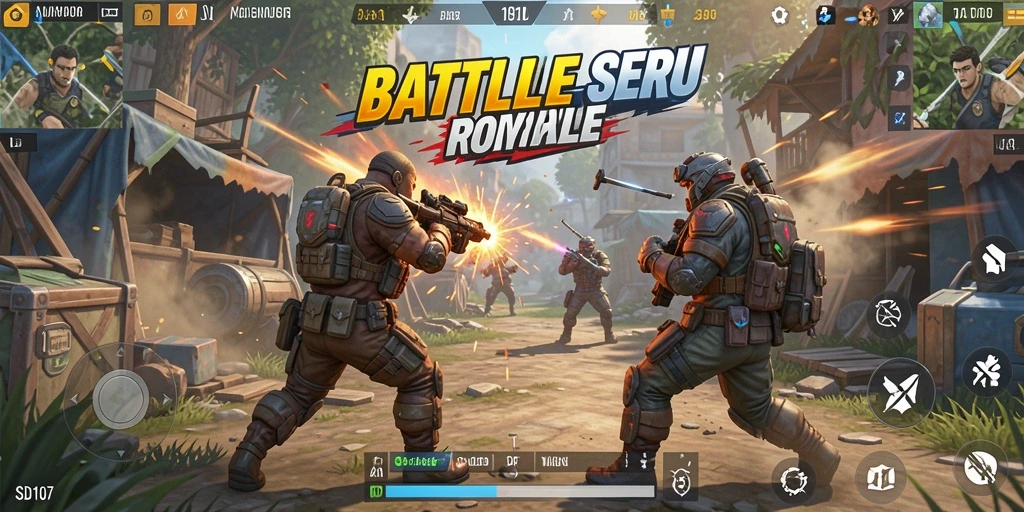 Tampilan gameplay seru dari game Battle Royale SD107.