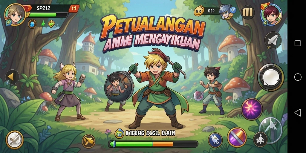 Tampilan gameplay SP212 dengan karakter anime yang dinamis.