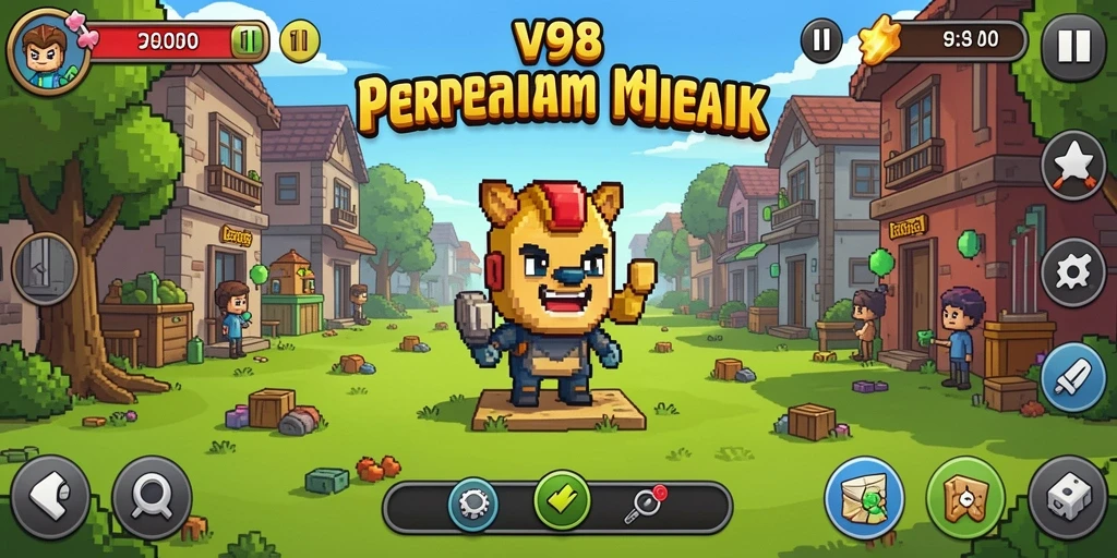 Screenshot utama V98 menampilkan momen gameplay yang santai dan mengasyikkan.